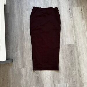 Fashion Nova Burgundy Bodycon Midi Skirt
